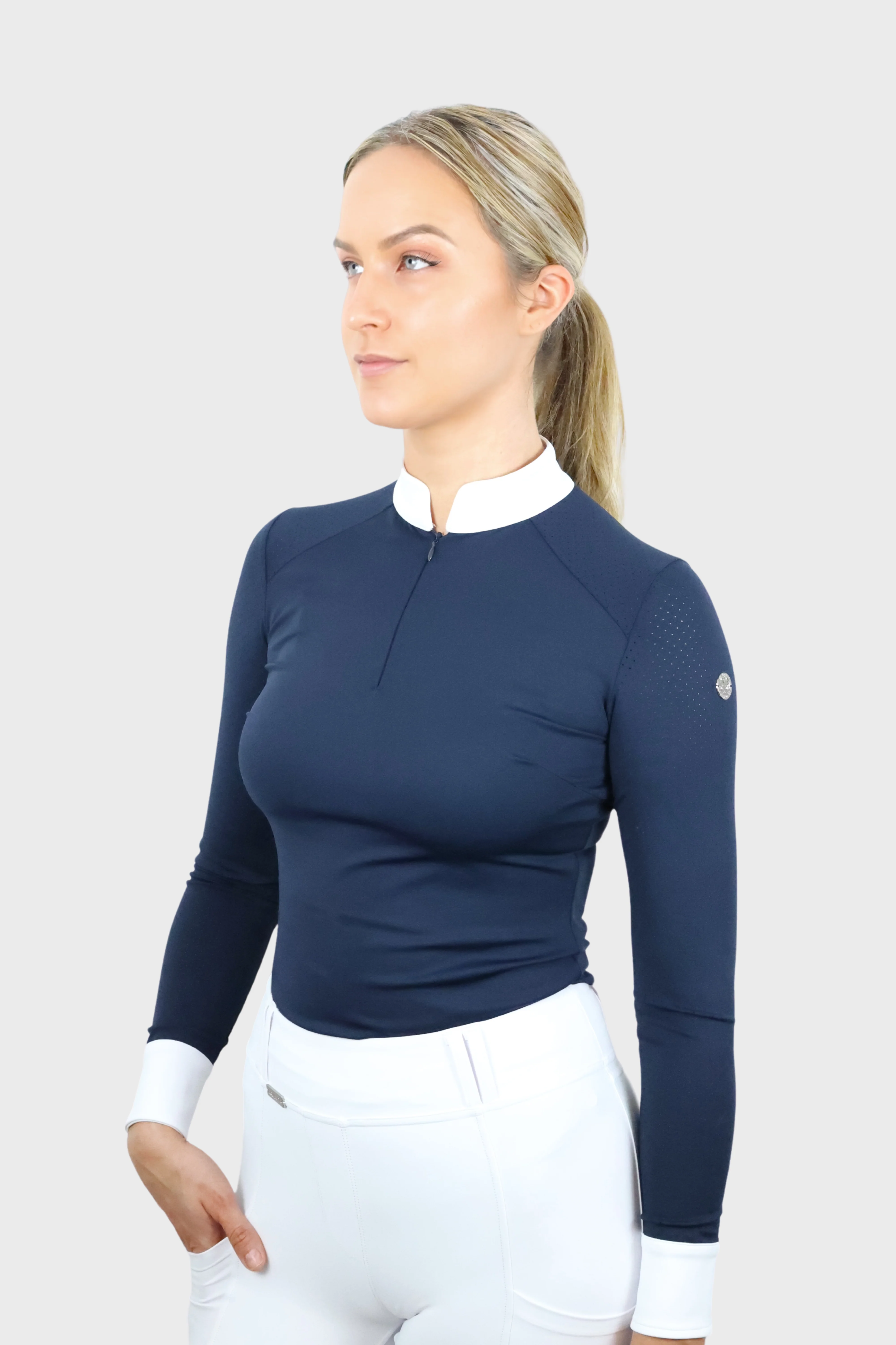 Nadia Long Sleeved Show Shirt - Navy - Image 4